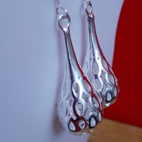 🆕 Sterling silver open work earrings 🌹 - Picture 10 of 16